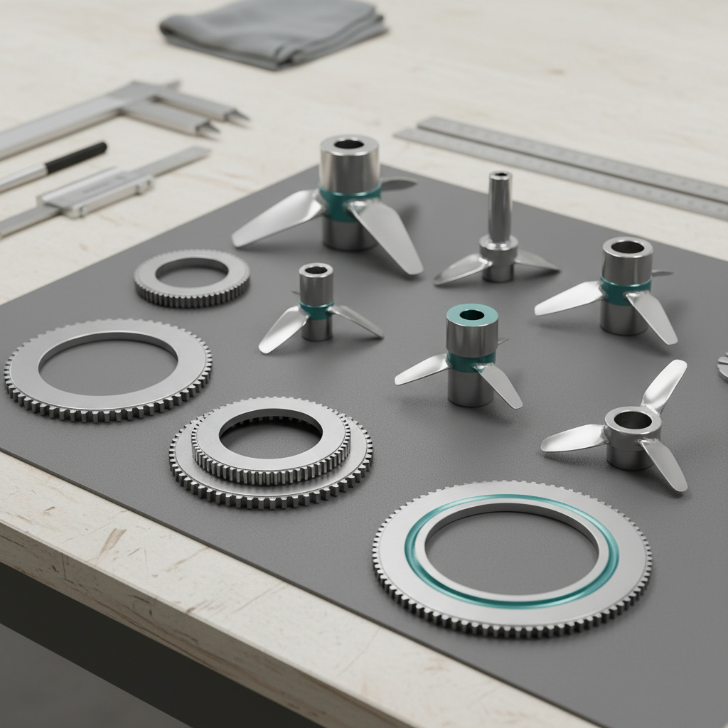 Assortment of dispersion blade designs including sawtooth, high-vane and ring-style impellers